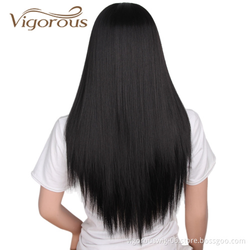Cheapest High Quality Long High Temperature Fiber For Black Women Ombre Wholesale Synthetic Wigs Heat Resistant Hair